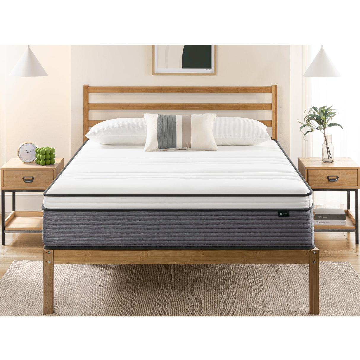 ZINUS 12 Inch True Support Hybrid Mattress [New Version], Full, Fiberglass Free, Medium Feel, Motion Isolation, Certified Safe Foams & Fabric, Mattress in A Box ZINUS