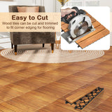 Tangkula 27 PCS Interlocking Deck Tiles, 12" x 12" Acacia Wood Floor Tiles for Patio, Balcony, Garden Indoor, 27 Sq. Ft Flooring Pavers Outdoor Waterproof, Tools Free Assembly (Stripe) Tangkula