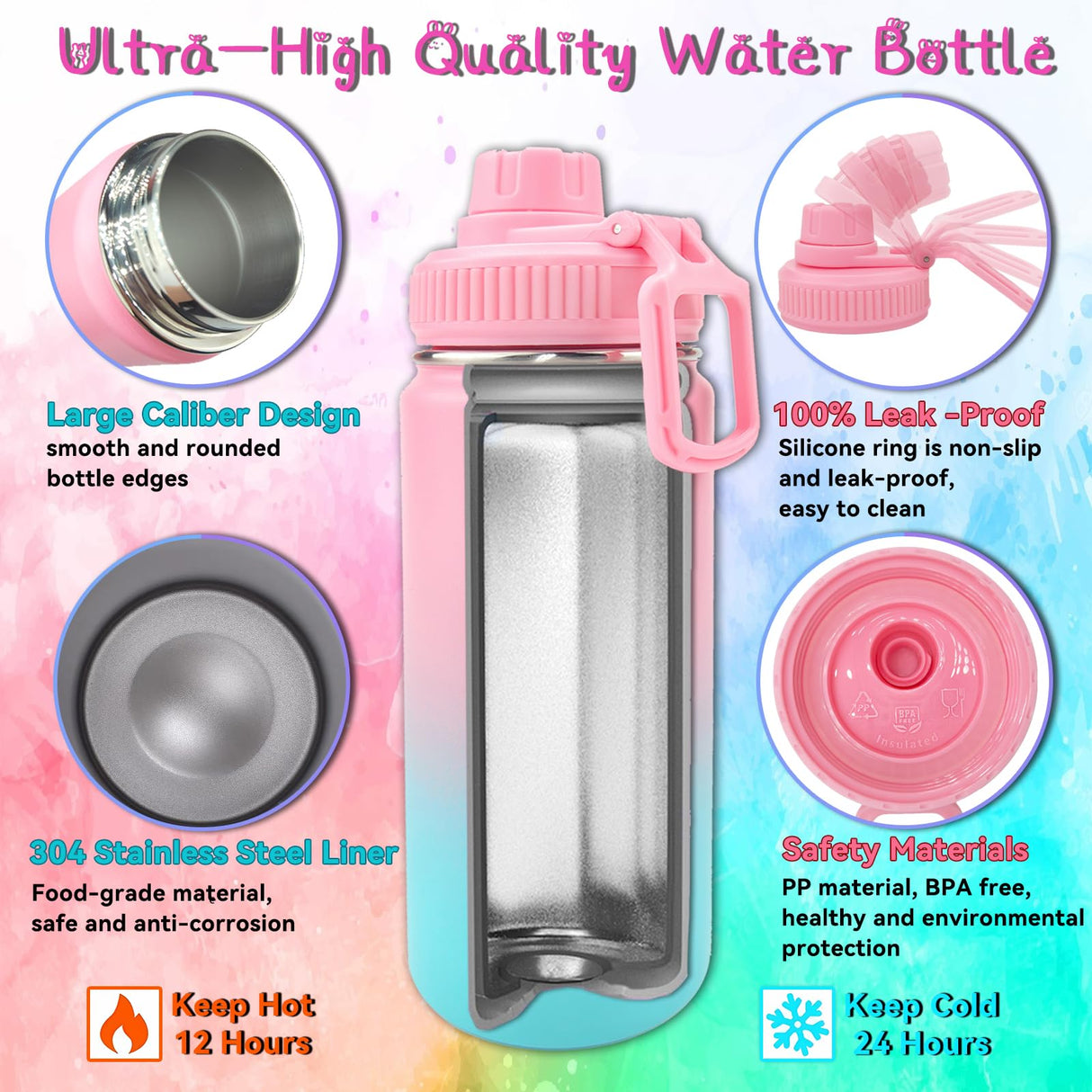 7july Decorate Your Own Water Bottle Kits for Girls Age 4-6-8-10 (Stainless Steel),Mermaid Themed Painting Crafts,Fun Arts and Crafts Gifts Toys for Girls Birthday Christmas 7july