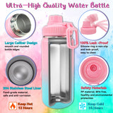 7july Decorate Your Own Water Bottle Kits for Girls Age 4-6-8-10 (Stainless Steel),Mermaid Themed Painting Crafts,Fun Arts and Crafts Gifts Toys for Girls Birthday Christmas 7july