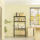 IZEUK 4-Tier Black Metal Storage Shelves, Heavy Duty Adjustable Wire Shelving Rack for Garage, Kitchen, Bathroom, Closet Organizer, 1000 lbs Capacity, 15.7" D x 33.5" W x 59.5" H IZEUK