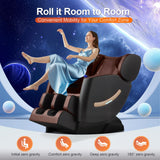 LetvbRFxy Massage Chair Full Body, Zero Gravity Shiatsu Massage Recliner Chair, 10 Fixed Rollers, Waist and Foot Heating, 6 Auto Mode, Touch Screen Controller, Gift for Family (Brown) LetvbRFxy