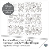 Gallery Glass Window Cling Art Kit, 10 Piece Set Including 3 Pattern Sheets, 6 Stained Glass Colors and 1 Liquid Leading, PRMGGCLING24 Gallery Glass