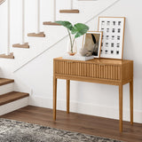 Nathan James Virgo Wood Accent Storage Console Sofa Table, for Entryway, Hallway or Living Room, 1, Warm Pine Nathan James