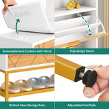 YITAHOME Shoe Cabinet with 2 Flip Drawers for Entryway, Large Shoe Storage Cabinet with Shoe Storage Bench, Hidden Narrow Shoe Rack with Door for Living Room, White YITAHOME