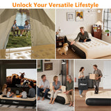 Ptlahmri Queen Air Mattress Full with Built in Pump,16" Comfort Flocking Inflatable Blow Up Mattress,Equipped for Home, Guests, Camping,Inflate in 3 Minutes, 660 lbs Max (Black) Ptlahmri