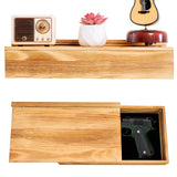 Hidden Gun Storage Shelf-14.4" x 7.7" x 2.75" Rustic Concealment Shelf Concealment Compartment Furniture Hidden Gun Safe Wall Decor for Home Security, Oak Color Dononr