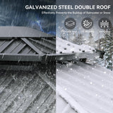 YITAHOME 10x12ft Gazebo Hardtop Double Roof Canopy w/Netting and Curtains, Outdoor Gazebo 2-Tier Galvanized Iron Aluminum Frame Garden Tent for Patio, Backyard, Deck and Lawns, Brown YITAHOME