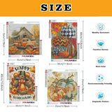 Diamond Painting Kits for Adults - 4 Pack Thanksgiving Pumpkin Turkey DIY 5D Fall Diamond Art Kits Full Drill Diamond Dots Paintings with Diamonds Gem Art and Crafts Home Decor 12x16inch（14X14inch） Fairyland JinWenn