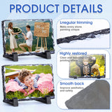 Sabary 18 Pcs Sublimation Blank Slate Rock Stone Bulk Xmas Photo Picture Frames Commercial Plaque with Display Stand Decoration for Desktop Souvenir Christmas DIY Gift(6 x 4 Inch) Sabary