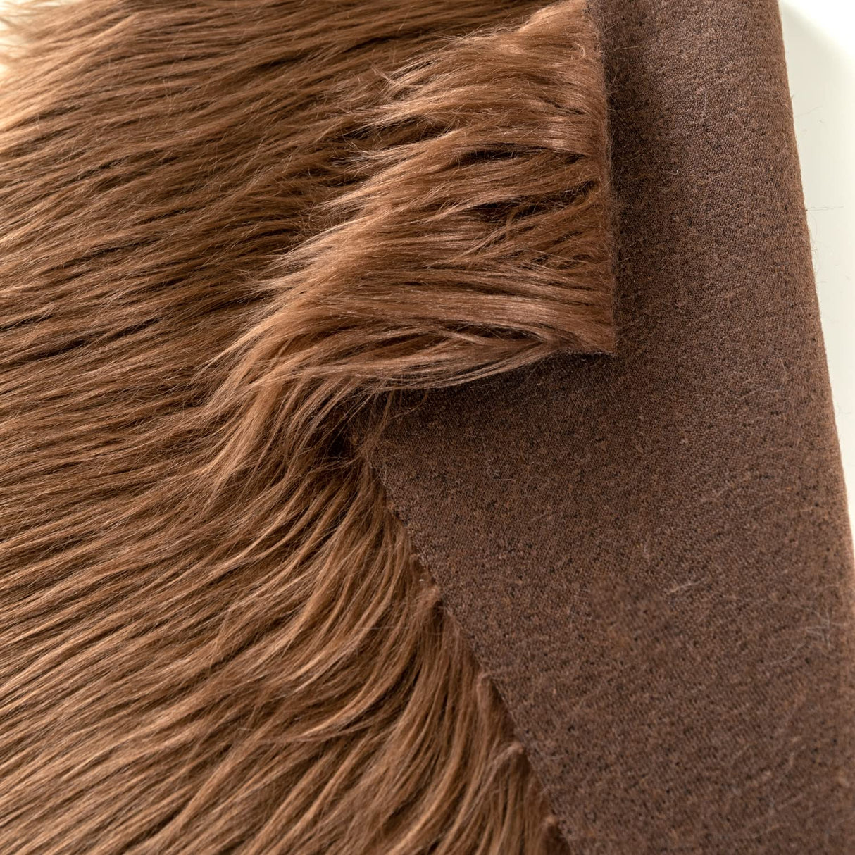 Qidkeo Faux Fur Fabric for Crafts, Gnomes, Animal Costumes, Cushions, Decorations Brown 10x10in Qidkeo