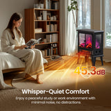 Air Choice Electric Fireplace Heater, 18.9" FreeStanding Fireplace Stove with 3D Flame, 750W/1500W Indoor Space Heater with Overheating Protection, Electric Heating for Living Room, Bedroom Air Choice