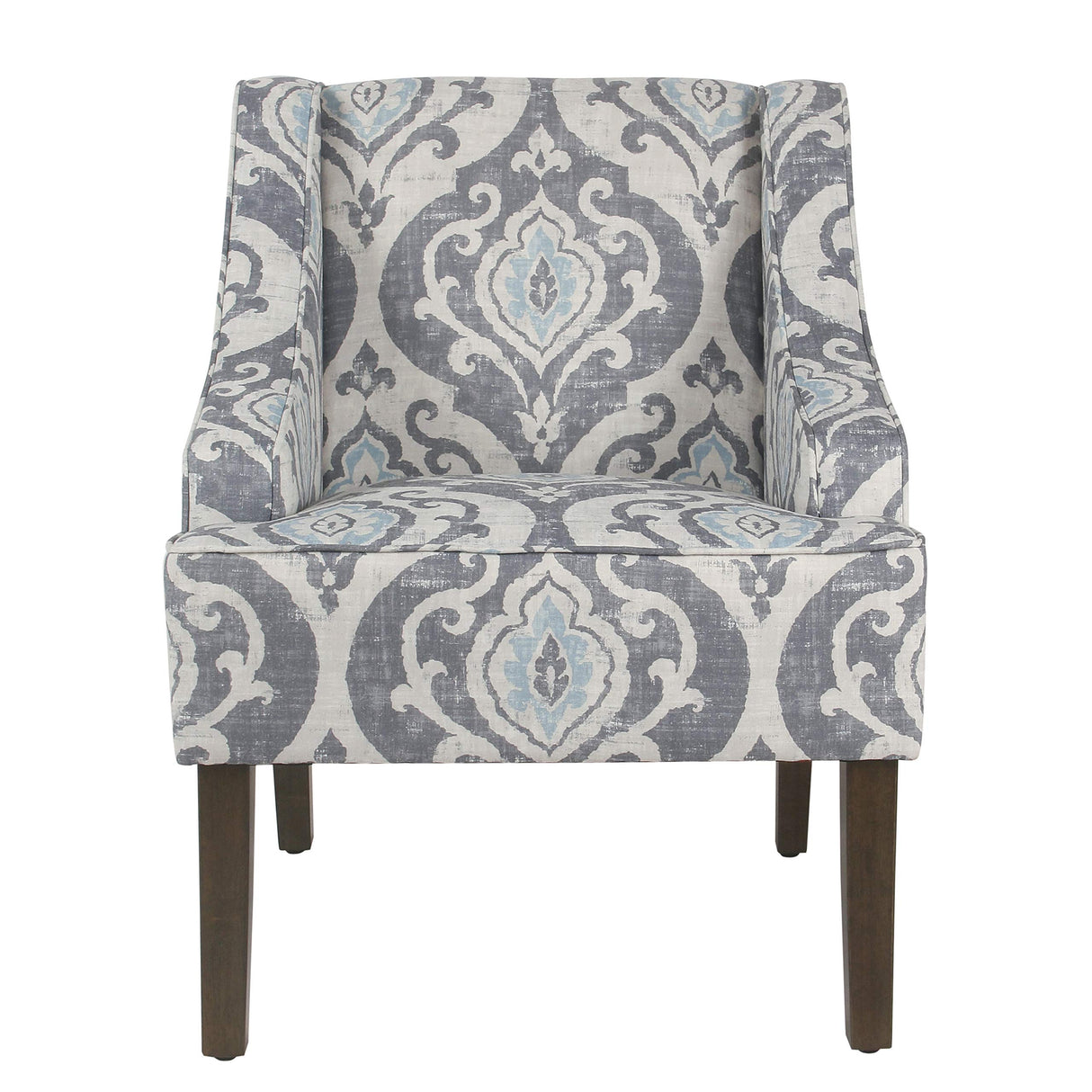 HomePop Velvet Swoop Arm Accent Chair, Suri Blue HomePop
