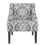 HomePop Velvet Swoop Arm Accent Chair, Suri Blue HomePop