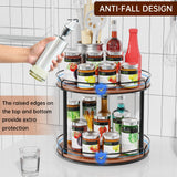 MUTUALUS Lazy Susan Organizer 2 Tier - 12.4" Turntable Spice Rack for Table Top, Wooden Rotating Lazy Susan for Cabinet Pantry Kitchen Countertop Dining Table Cupboard Bathroom Vanity Storage MUTUALUS