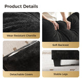 KKL Modular Sectional Sofa, Loveseat 2 Seater Cloud Couch with Ottoman, Chenille Modern Sectional Couches for Living Room, Apartment KKL