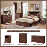 ACCOHOHO 6 Drawer Dresser, Farmhouse Chest of Drawers for Bedroom, 44" Tall Dresser with Large Metal Handles, Wood Drawer Organizer for Living Room, Hallway, Closet - Brown ACCOHOHO