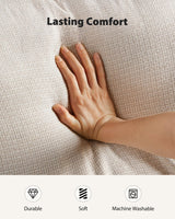 Pipishell 3 Seater Sofa Couch with Deep Seats and Wide Armrests, 89" Couches for Living Room, Comfy 3-Seater Futon Sofas, Modern Upholstered Couch with Removable Washable Cover, Linen Fabric, White Pipishell