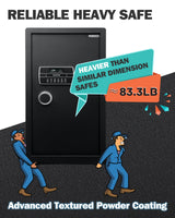 JINXNOBI Extra Large Safe Box with Big Fireproof Waterproof Document Bag,6.05 Cubic Feet Home Safe Lock Box,33.5in Security Vault with Electronic Keypad Digital Lock,for Home Office Hotel,83.5lbs JINXNOBI