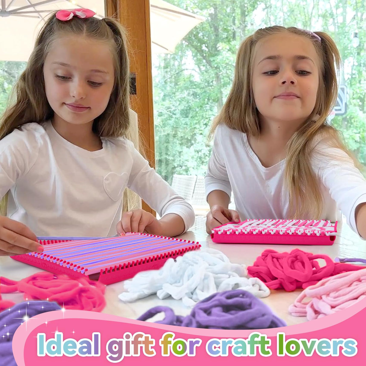 Pro 10 Inch Potholder Loom Kit for Kids & Beginners, Large Weaving Loom Crafts for Girls Age 6-12 Year Old & Adults, Gift Ideas for Birthday & Christmas, 112 Delicate Loops to Make 2 Pot Holders PREBOX