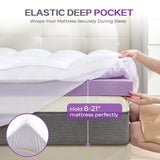 SINWEEK Dual Layer 5 Inch Memory Foam Mattress Topper King Size, 3 Inch Gel Memory Foam Plus 2 Inch 1450 GSM Down Alternative Quilted Pillow Top Mattress Pad Cover, White SINWEEK