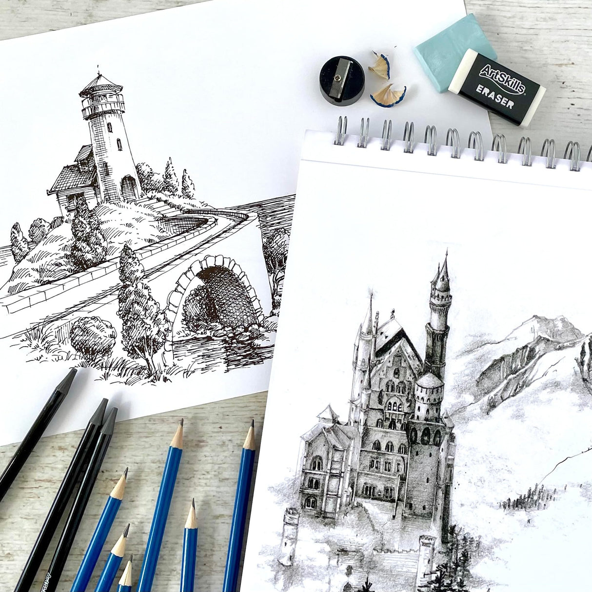 ArtSkills Sketch Pencils for Drawing, Graphite Art Pencil Set for Sketching & Shading, 8pc ArtSkills