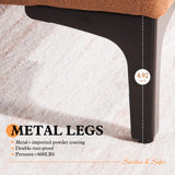 ovios 97.6" L-Shaped Sectional Sofa with Reversible Chaise, Luxury Deep Seat Couch with Convertible Chaise, Minimalism Cloud Sofas Couches for Living Room, Faux Leather, Brown ovios