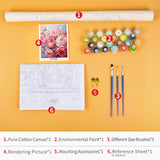 TUMOVO Paint by Numbers Kit for Adults - Bouquet of Pink Peonies Adult Paint by Number Kits, Floral Art Painting, DIY Canvas Kit for Beginners Relaxation, Arts and Crafts for Adults, 16x20 Inch TUMOVO