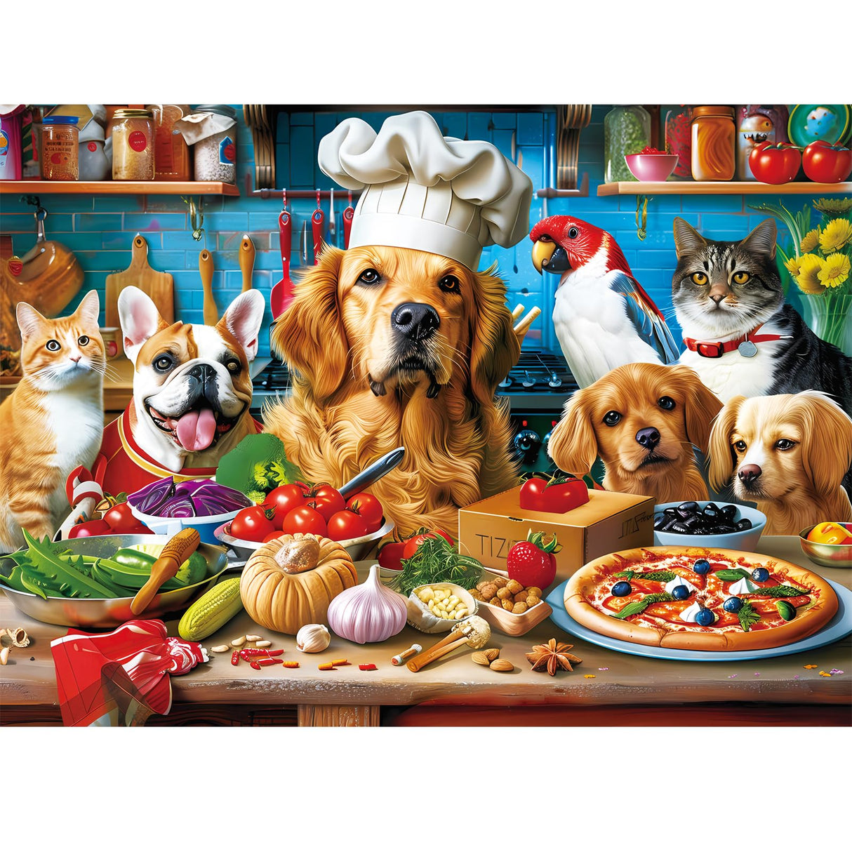 500 Piece Puzzles for Adults, Funny Puppy Animal Jigsaw Puzzles, Food Kitchen Jigsaw Puzzle, Animal Pet Lover Challenging Puzzles for Friends Family Activity Game Nights Gifts, 20.5×15 in VOLUVOLU