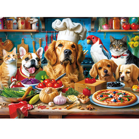 500 Piece Puzzles for Adults, Funny Puppy Animal Jigsaw Puzzles, Food Kitchen Jigsaw Puzzle, Animal Pet Lover Challenging Puzzles for Friends Family Activity Game Nights Gifts, 20.5×15 in VOLUVOLU