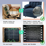 Andeworld Power Recliner Chair,Reclining Sofa Chair with Heat and Massage for Adults, Upholstered Heating Point Theater Seating Single Sofa with Side Pockets Sidetable for Living Room, Blue Andeworld