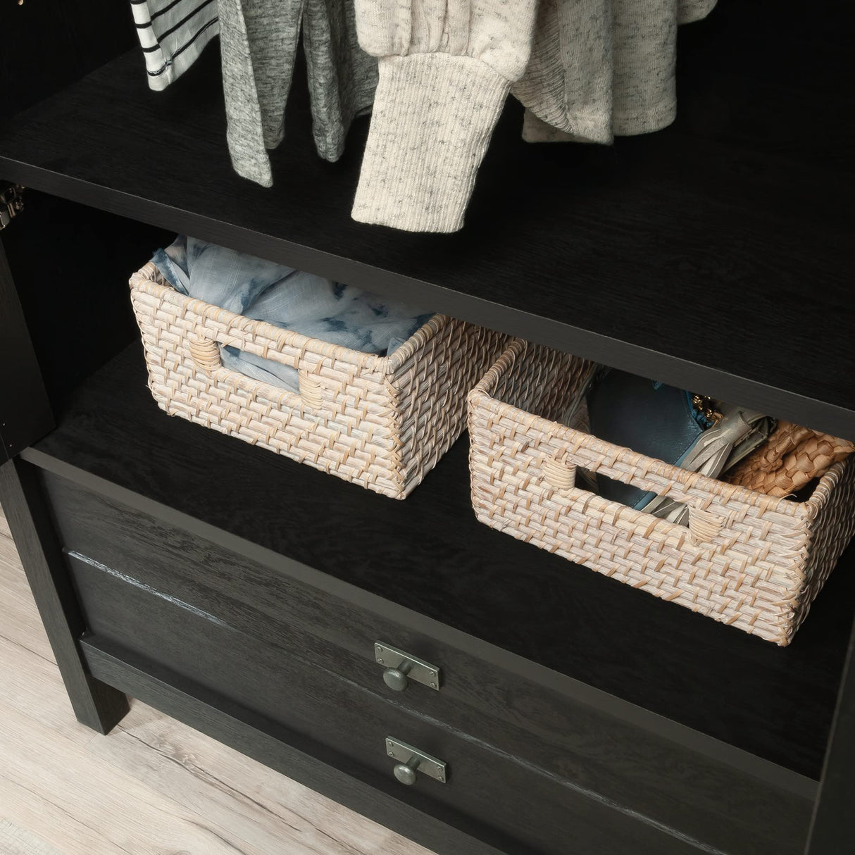 Sauder Cottage Road Wardrobe/Armoire Cabinet, Raven Oak Finish Sauder