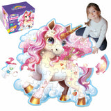 Jumbo Shimmery Floor Puzzle for Kids,Unicorn Jigsaw Large Puzzles,45 Piece Unicorn Puzzle for Toddler Ages 3-5,Children Learning Preschool Educational Toys,Birthday Gift for 4-8 Years Old IFLOVE