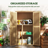 Outsunny 5' x 3' Wooden Outdoor Storage Cabinet, Garden Sheds & Outdoor Storage with Asphalt Roof & 2 Large Wood Doors with Lock, Yellow Outsunny