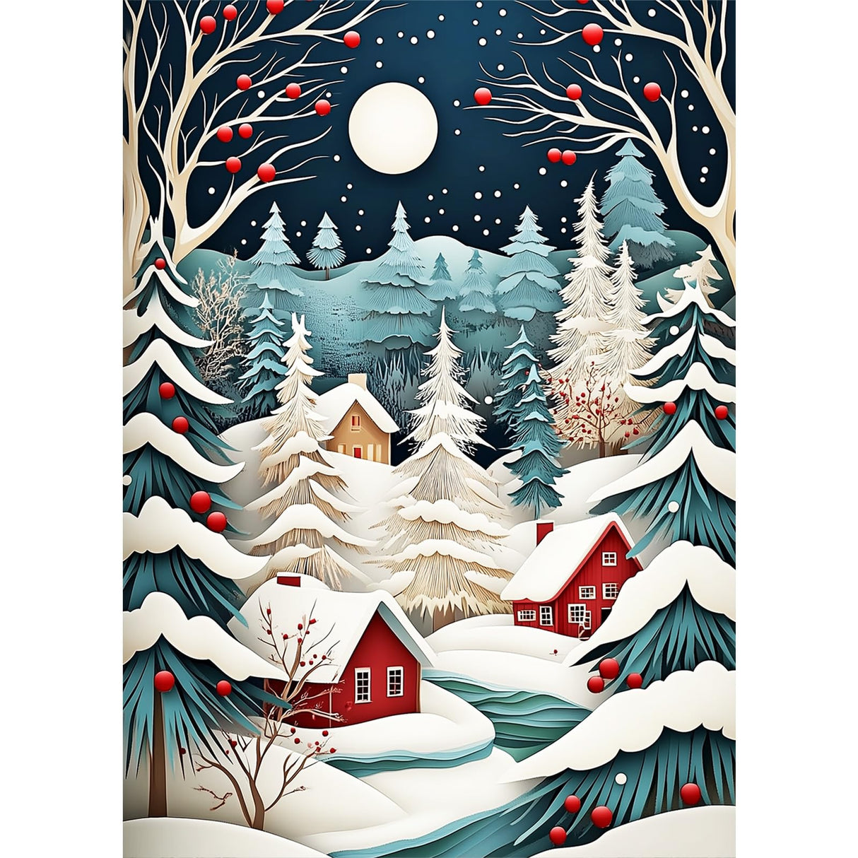 MEIYUDA Christmas Diamond Painting Kits for Adults, 5D Abstract Christmas Tree Diamond Art Kits for Beginners, DIY Gem Art Crystal Painting for Home Wall Decor and Present 12x16inch MEIYUDA