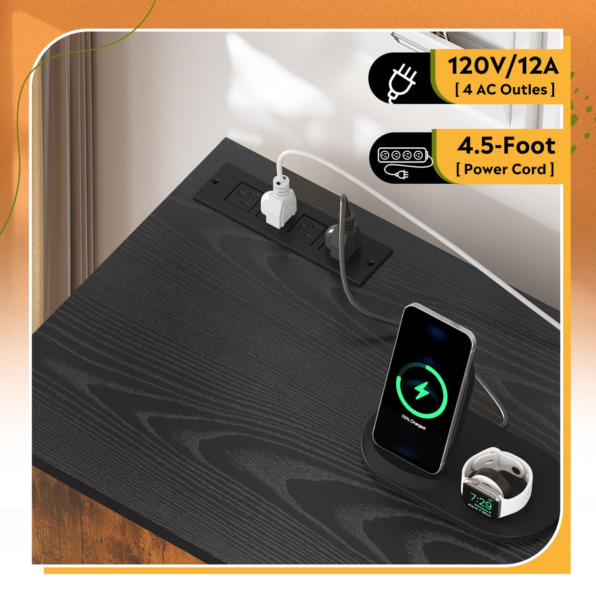 DEVAISE File Cabinet with Charging Station, 1 Drawer Rolling File Cabinet, Locking Filing Cabinet for Home Office, Printer Stand with Storage, Rustic Brown DEVAISE