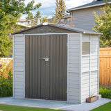 6x4 FT Outdoor Weatherproof Storage Shed, Secure Wood Bike Shed w/Lockable Entry, Garden Storage Solution for Lawn Equipment, Tools, Waste Bin(Gray) AEMSOFK