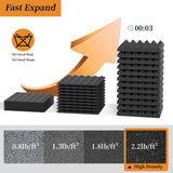 8 Pack Acoustic Foam Panels,12x12x2 inches Sound Proof Foam Panels for Walls, Fast Expand Pyramid Designed High Density Sound Panels Noise Reducing with Self-Adhesive(Black) EEKIYA