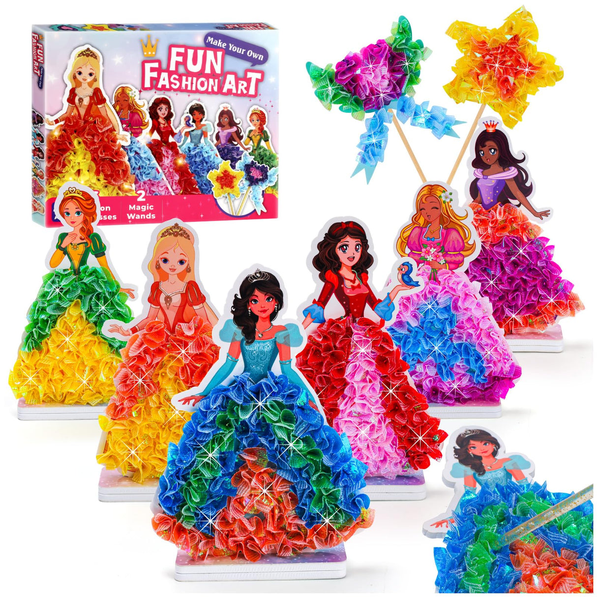 Poke in Fun Princesses Craft Kits for Kids 4-8: Gifts for 5 6 7 8 9 Year Old Girls,Arts and Crafts for Kids Ages 4-6, Fashion Princess Dress-up Toys Creative Activity Birthday Gifts for Girls & Boys KLAPTOR