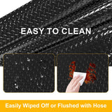 Grandroad auto 8x20 FT Garage Floor Mat, 2.4mm Thicked Flooring Roll 160 sqft Diamond Plate PVC Rubber Trailer Mat, Non-Slip Floor Protector Mat for Garage Warehouse Gyms Boats, Black Grandroad auto