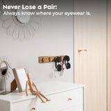 Spaceneat Sunglass Holder for Wall - Keep Your Eyewear Safe & Secure - Eyeglass Organizer for Multiple Glasses Display, Hanging Sunglasses Storage Stand, Reading Glasses Holder Rack - Walnut, 5 Slot Spaceneat