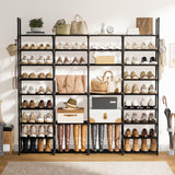 WOWLIVE 4 Row 9 Tiers Extra Large Shoe Rack 72-80 Pairs Big Tall Metal Shoe Shelf, Heavy Duty Organizer for Closet Entryway, Boot Rack Storage Stackable Stand for Garage Black WOWLIVE