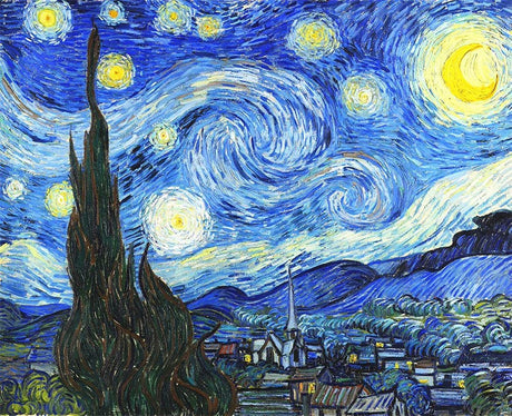 YEESAM ART Paint by Numbers for Adults, The Starry Night by Van Gogh 16x20 Inch Linen Canvas Acrylic DIY Number Painting Kits Wall Art Decor Gifts (Without Frame) YEESAM ART