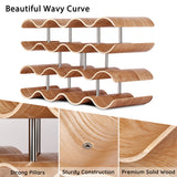 TRUDING Countertop Wine Rack - 14 Bottle Freestanding Wine Bottle Holder Stand - 4 Tier Wooden Wine Storage Rack - Wavy Wine Organizer for Cabinet Pantry Home Kitchen Bar TRUDING