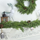 Artgar 6 Ft Christmas Garland - Cedar Garland - Cypress Garland with Pine Cone - Real Touch Pine Garland - Garland Christmas Decorations for Home Dining Table Mantel Porch Winter Christmas Decor Artgar