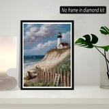 SKRYUIE 5D Lighthouse Diamond Painting Kits - DIY Diamond Art Kits for Adults Landscape, Full Round Drill - Crystal Cross Stitch - Adults Craft for Wall & Office Decor - 12x16inch SKRYUIE