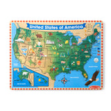 Melissa & Doug USA Map Sound Puzzle - Wooden Puzzle With Sound Effects (40 pcs), Multicolor - States And Capitals Map Puzzle, Educational Toy, Geography For Kids Ages 5+ Melissa & Doug