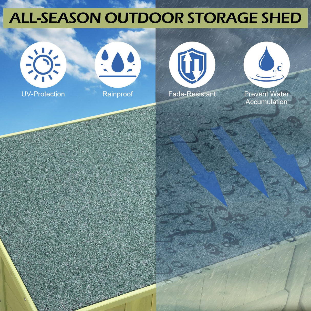 VINGLI Upgraded Outdoor Wooden Storage Shed, Extra Large Garden Shed Outside Tool Cabinet with 2 Safety Latches, Patio Storage Organizer for Garden Yard Lawn Equipment, Light Green VINGLI