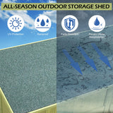 VINGLI Upgraded Outdoor Wooden Storage Shed, Extra Large Garden Shed Outside Tool Cabinet with 2 Safety Latches, Patio Storage Organizer for Garden Yard Lawn Equipment, Light Green VINGLI