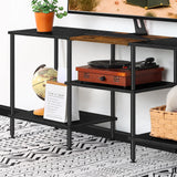 50 Inch TV Stands for Living Room Black Entertainment Center with Storage for 50 43 40 32 Inch TV Console Table for Bedroom Office Luplom